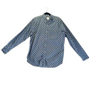 Gap Shirt Mens XL Blue Dot Long Sleeve Cotton Button Down Casual